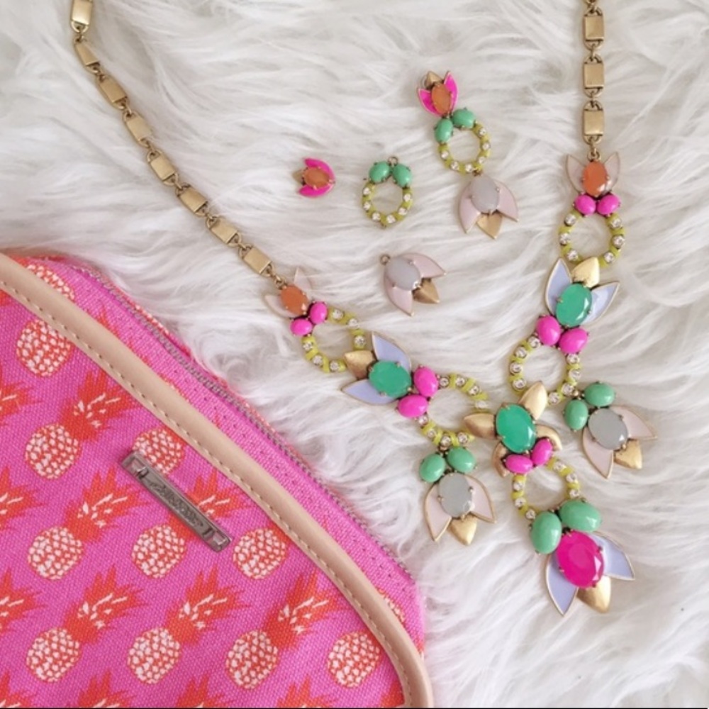 Stella & Dot | Neon Pink+Green Gorgeous POPTropicana NEW Statement Neckl… - Picture 11 of 12